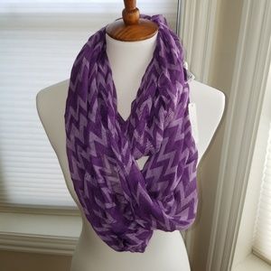 Purple Chevron Infinity Scarf